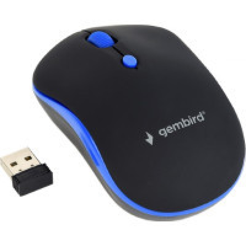 Мишка Gembird MUSW-4B-03-B Black+Blue Арт.MUSW-4B-03-B