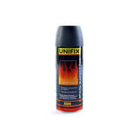 Эмаль жаропрочная черный мат 400мл UNIFIX Арт.951070