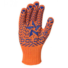 Перчатки Звезда трикотажные и оранжевые размер 10 Арт.00564