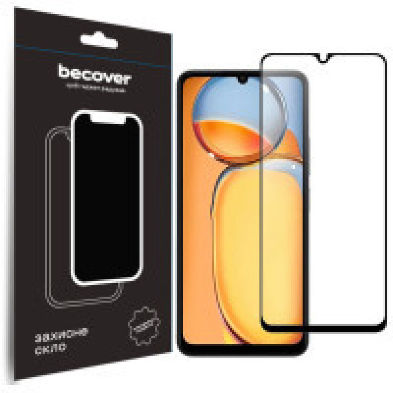 Защитное стекло Xiaomi Redmi 13C/Poco C65 BeCover Black Арт.710491