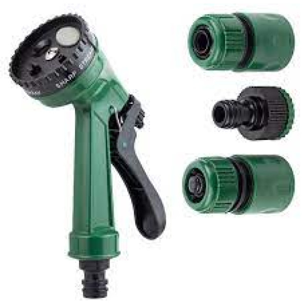 Набір для поливу пістолет розпилювач 7-ми режимний 2 коннектора+адаптер ABS GRAD Арт. 5012525