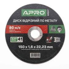Диск відрізний по металу 150х1,6х22,23 АПРО Арт.829007