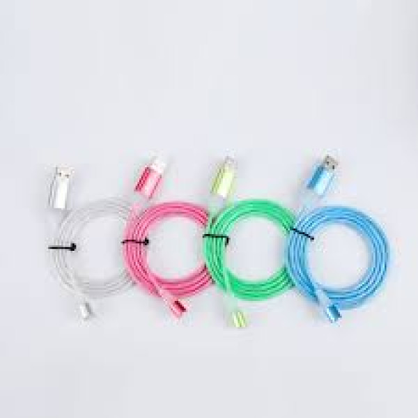Кабель зарядки с LED-подсветкой в ​​разных цветах Арт.1167