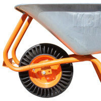 Тачка F1 90л оцинков корыто 0,6мм, рама оранж., пневмо колесо ЦВЕТОК PRO Арт.550401