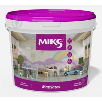 Краска интерьерная акриловая водоэмульсионная MIKS Color Mattlatex мат белый 10л 14кг Арт.0003734