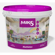Краска интерьерная акриловая водоэмульсионная MIKS Color Mattlatex мат белый 10л 14кг Арт.0003734