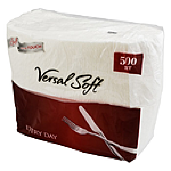 Серветки столові Versal одношарові білі 20х22 500шт Арт. 662008