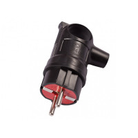 Вилка каучукова кутова із заземленням та кільцем FAR/AWM Арт.04646