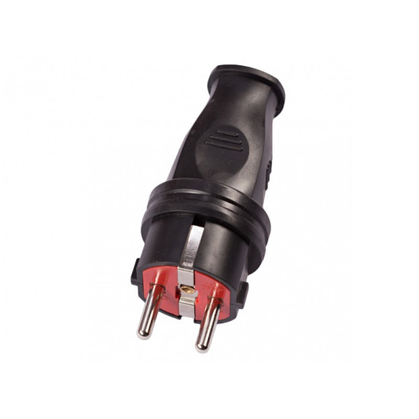 Вилка каучукова пряма із заземленням FAR Арт.04647