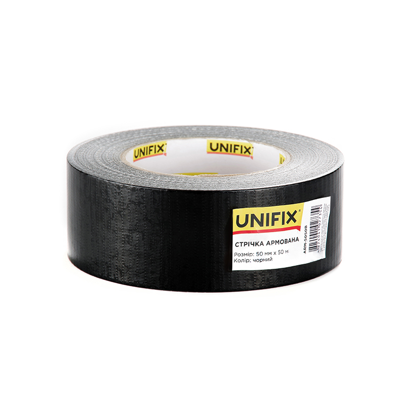 Стрічка клейка армована чорна 50мм 50м UNIFIX Арт.ARM-5050B Стрічка клейка армована чорна 50мм 50м UNIFIX Арт.ARM-5050B