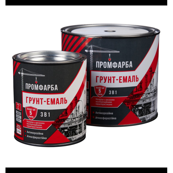 Грунт емаль 3в1 сіра 0,8кг ПромФарба Арт.85163