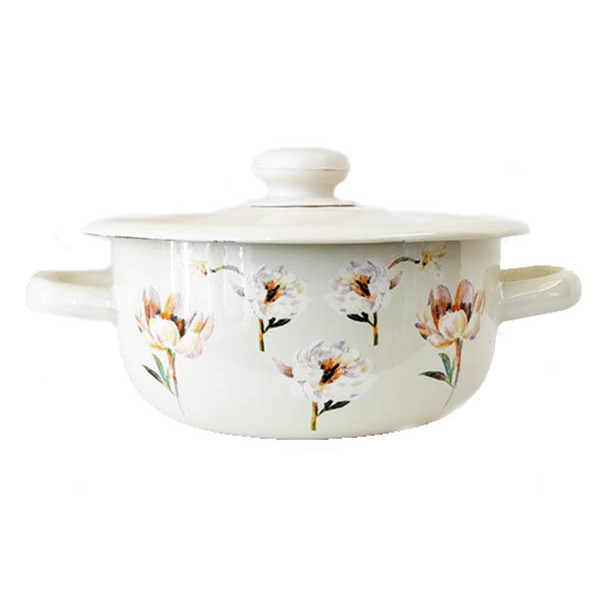 Каструля емальована 1.5л 1608/2 Квіткова фантазія Арт.38070