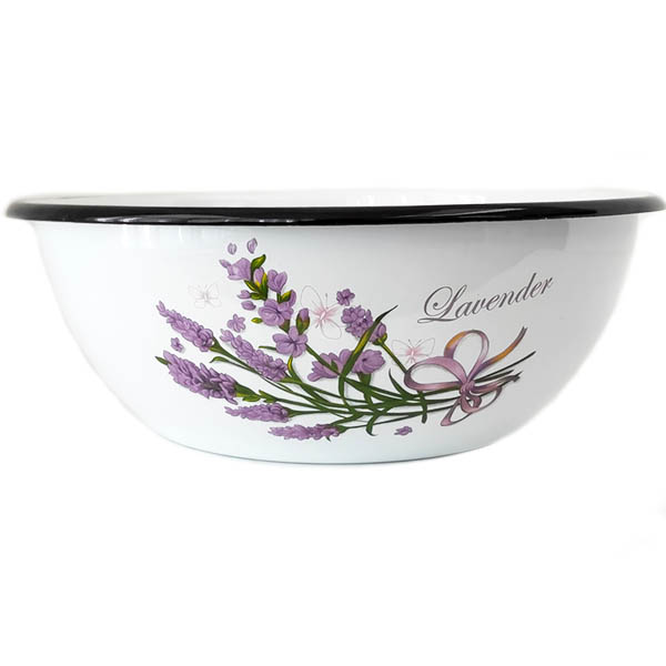 Миска емальована 4.0л 0314/2 Букет лаванди бузкова Арт.35540