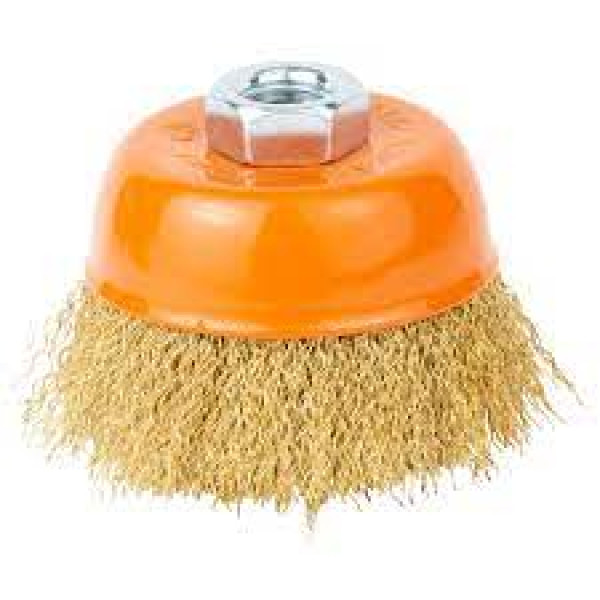 Щітка дротяна чашоподібна Ø75мм М14×2 мм (латуньована) GRAD Арт.9033075