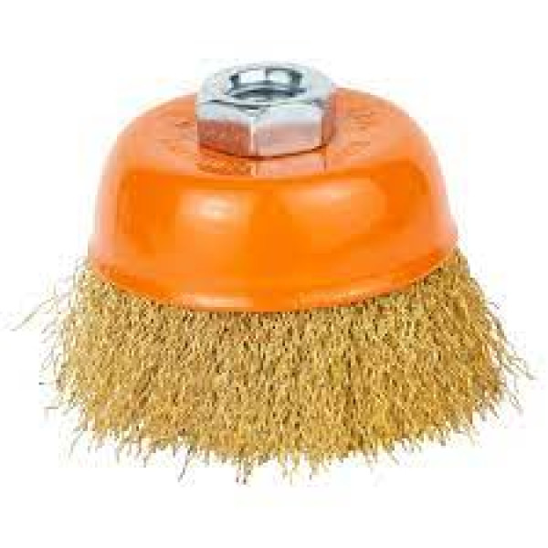 Щітка дротяна чашоподібна Ø85мм М14×2 мм (латуньована) GRAD Арт.9033085