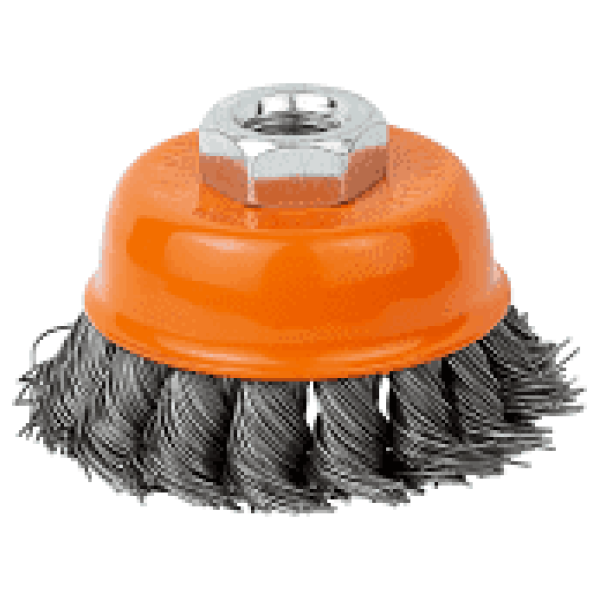 Щітка дротяна чашоподібна Ø85мм М14×2 мм (сталева кручена) GRAD Арт.9042085