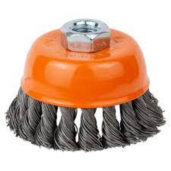 Щітка дротяна чашоподібна Ø85мм М14×2 мм (сталева кручена) GRAD Арт.9042085