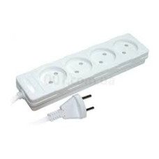 Удлинитель без заземления 4 гн. белый 3м Арт002475