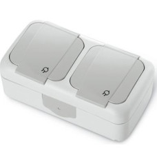 Розетка 2-на з з/к зовнішня Viko сіра Арт.005528