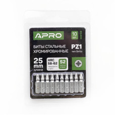 Біта РZ1*25мм хром (10шт/уп) APRO Арт.309108