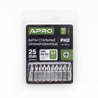 Бита РH2*25мм хром (10шт/уп) APRO Арт.309105