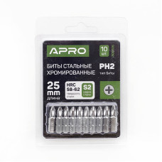 Біта РH2*25мм хром (10шт/уп) APRO Арт.309105