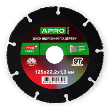 Диск відрізний по дереву з вольфрамовою крихтою 125х1.3х22.2мм APRO Арт.830078