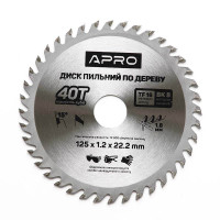 Диск пиловий до дерева 125х22,2х40Т APRO Арт.830105