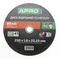 Диск відрізний по металу 230х1,6х22,23 APRO Арт.829011