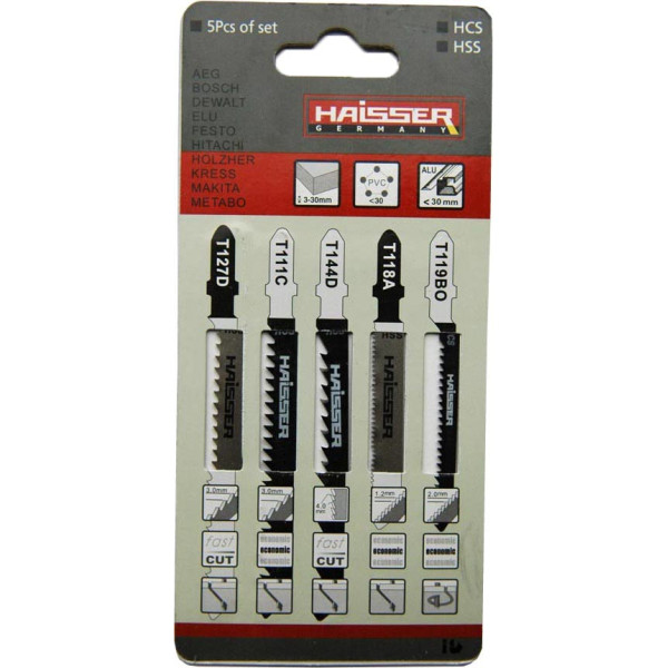 Пилочное полотно HAISSER T 118 А, н-р 5 шт, 50 мм Арт.6111716