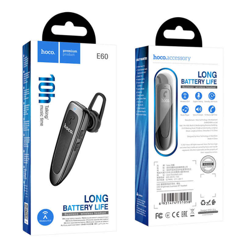 Bluetooth гарнітура Hoco E60 Brightness business Арт.30018