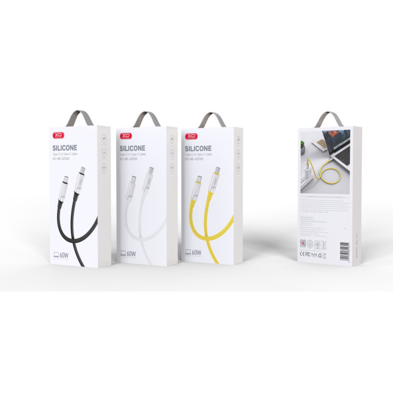 Data Cable XO Type-C to Type-C NB-Q252B PD 60W Rubber 1m Швидка зарядка Арт.41498