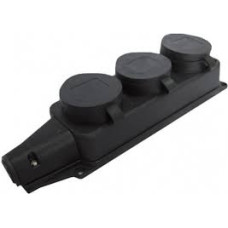 Колодка 3-на каучукова із заземленням Арт.005377