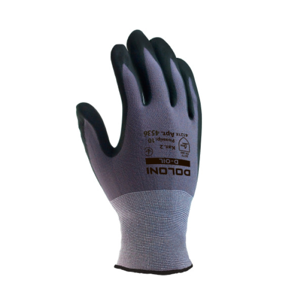 Рукавички трик.сірі з нітр. пок, облив сірі 9 р Долоні Арт.4579