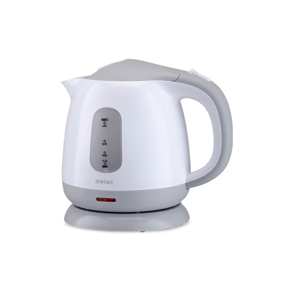 Электрочайник EK-01PWG 1л, 900-1100Вт, корпус пластик, бело-серый Metec Арт.700031