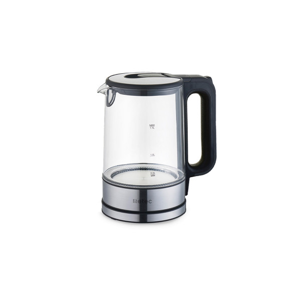 Электрочайник EK-02GB 1.7л, 1850-2200Вт, корпус стекло, черный Metec Арт.700012