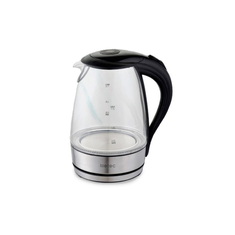 Электрочайник EK-04GB 1.7л, 1850-2200Вт, корпус стекло, черный Metec Арт.700016