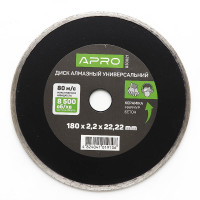 Диск до бетону 180х2,1мм (22-24%) суцільний APRO Арт.830021