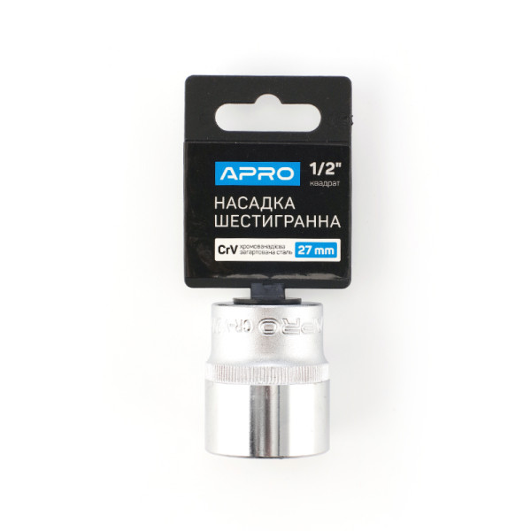 Насадка шестигранна CrV 1/2 27мм APRO Арт.252727