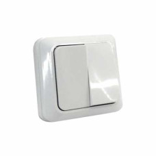 Вимикач 2кл накладний білий AWM DARA IP20 Арт.005264