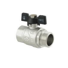 Кран кульовий DN20 ВЗ 3/4 BLACK метелик  Raftec Арт.50230