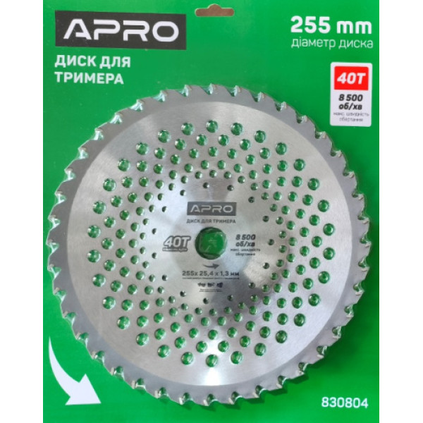 Диск для тримера з твердосплавними напайками 40Т APRO Арт.830804