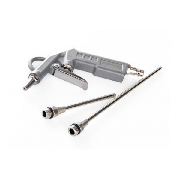 Продувочный пистолет с набором наконечников металл. корпус 26/122/212мм APRO Арт.850076