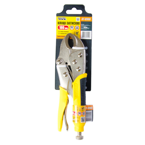 Кліщі затискні універсальні MASTERTOOL 180мм Арт.07-0900