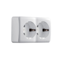 Розетка накладна з/з 2-на Lezard Viola білий 751-0200-127В Арт.012643