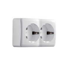 Розетка накладная с/из 2-на Lezard Viola белый 751-0200-127В Арт.012643