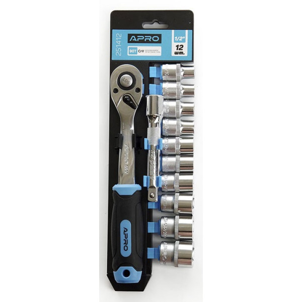 Набір насадок CrV ½ (90Т) (12 шт) APRO Арт.251412