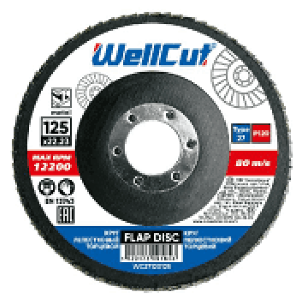 Круг лепестковый торцевой 125*22,2 т27 WellCut №80
