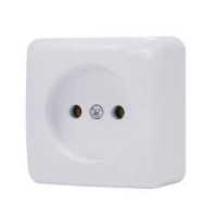 Розетка накладна б/з 1-на Lezard Viola 751-0200-121 білий Арт.012640