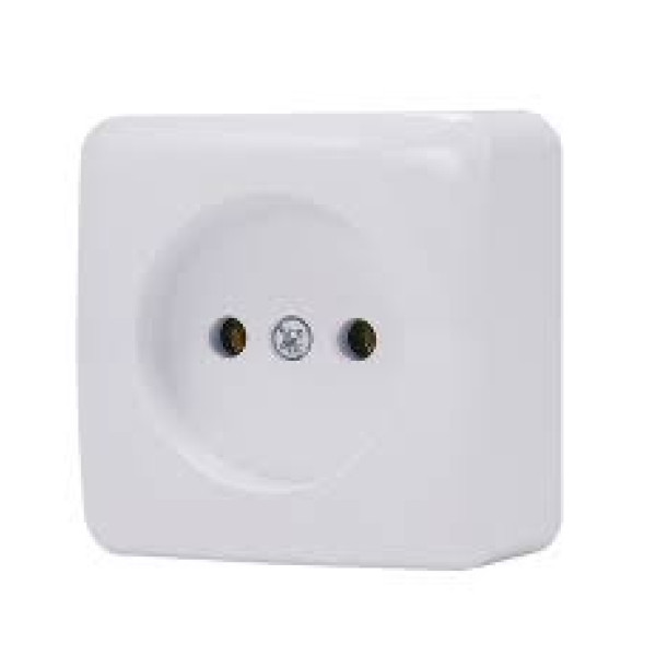 Розетка накладна б/з 1-на Lezard Viola 751-0200-121 білий Арт.012640